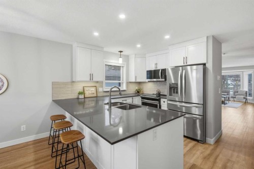 3426 5 Avenue Nw, Calgary, AB - Indoor Photo Showing Kitchen With Stainless Steel Kitchen With Double Sink With Upgraded Kitchen