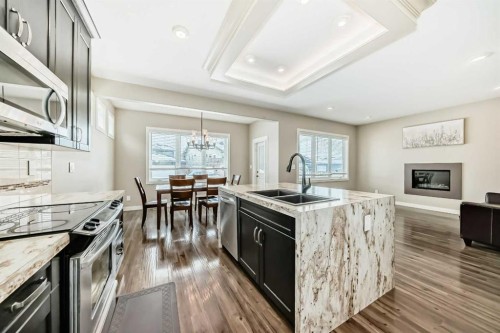 153 Van Slyke Way, Red Deer, AB - Indoor Photo Showing Kitchen With Double Sink With Upgraded Kitchen