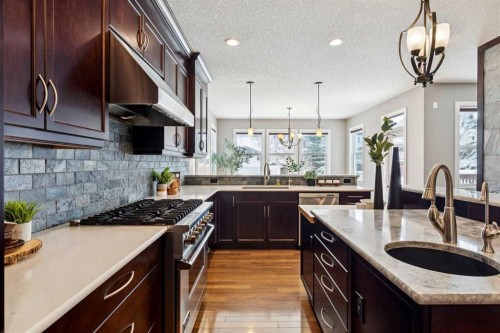 25 Mahogany Square Se, Calgary, AB - Indoor Photo Showing Kitchen With Upgraded Kitchen