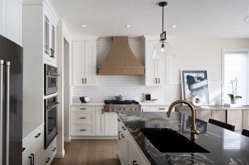 665 Legacy Woods Circle Se, Calgary, AB - Indoor Photo Showing Kitchen With Stainless Steel Kitchen With Upgraded Kitchen