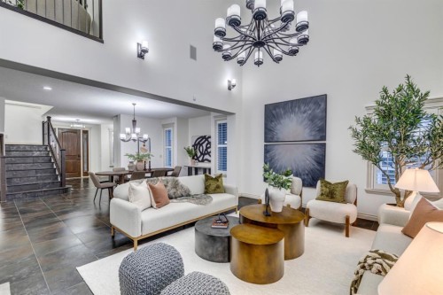 151 Mahogany Bay Se, Calgary, AB - Indoor Photo Showing Living Room