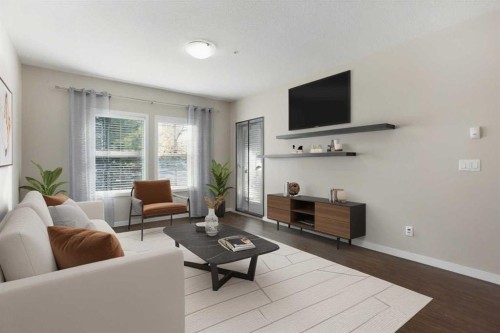 112-200 Cranfield Common Se, Calgary, AB - Indoor Photo Showing Living Room