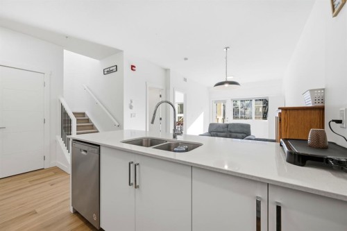 2216-151 Skyview Bay Ne, Calgary, AB - Indoor Photo Showing Kitchen With Double Sink