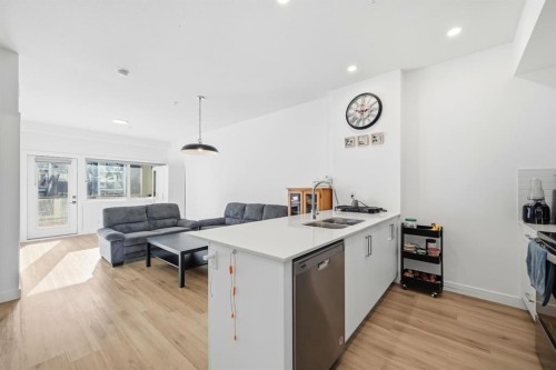 2216-151 Skyview Bay Ne, Calgary, AB - Indoor Photo Showing Kitchen With Double Sink