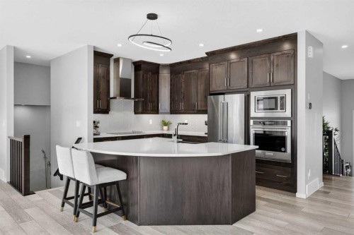 73 Yorkstone Heath Sw, Calgary, AB - Indoor Photo Showing Kitchen With Upgraded Kitchen