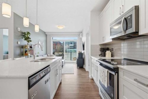 104-20 Walgrove Walk Se, Calgary, AB - Indoor Photo Showing Kitchen With Upgraded Kitchen
