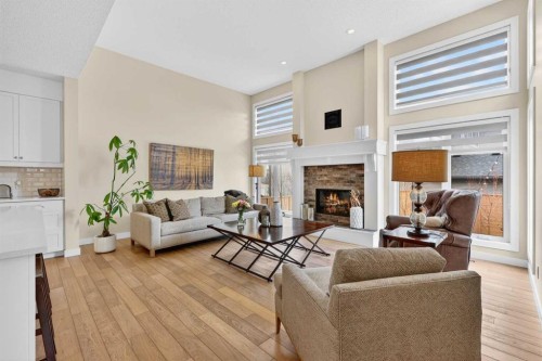 204 Walden Landing Se, Calgary, AB - Indoor Photo Showing Living Room With Fireplace