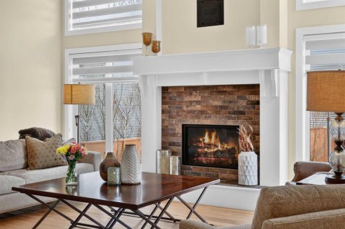 204 Walden Landing Se, Calgary, AB - Indoor Photo Showing Living Room With Fireplace