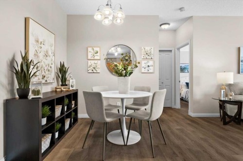 219-8 Prestwick Pond Terrace Se, Calgary, AB - Indoor Photo Showing Dining Room