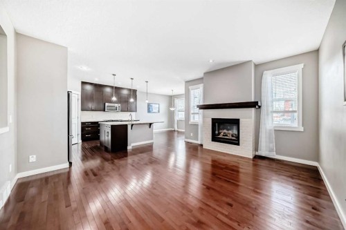 112 Chaparral Valley View Se, Calgary, AB - Indoor Photo Showing Living Room With Fireplace
