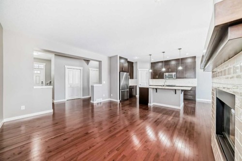 112 Chaparral Valley View Se, Calgary, AB - Indoor Photo Showing Other Room With Fireplace