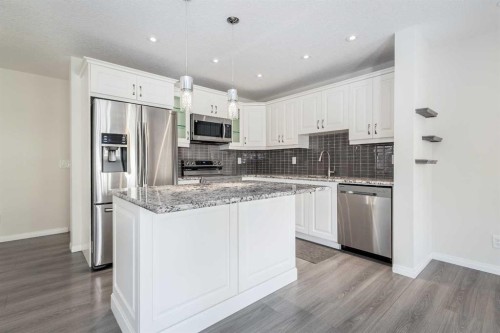 271 Windford Crescent Sw, Airdrie, AB - Indoor Photo Showing Kitchen With Stainless Steel Kitchen With Upgraded Kitchen