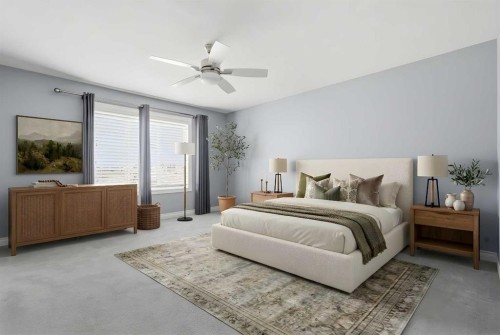 196 Evansborough Way Nw, Calgary, AB - Indoor Photo Showing Bedroom