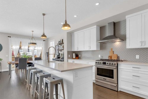 21 Masters Place Se, Calgary, AB - Indoor Photo Showing Kitchen With Upgraded Kitchen