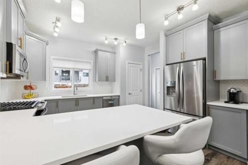 27 Masters Manor Se, Calgary, AB - Indoor Photo Showing Kitchen With Upgraded Kitchen