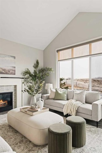 106-55 Fireside Circle, Cochrane, AB - Indoor Photo Showing Living Room With Fireplace