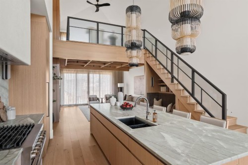 6 Stanley Crescent Sw, Calgary, AB - Indoor Photo Showing Kitchen With Double Sink