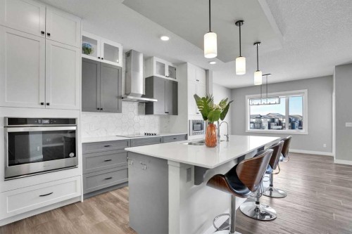 47 Corner Meadows Row Ne, Calgary, AB - Indoor Photo Showing Kitchen With Upgraded Kitchen