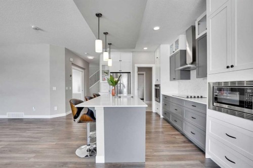 47 Corner Meadows Row Ne, Calgary, AB - Indoor Photo Showing Kitchen With Upgraded Kitchen