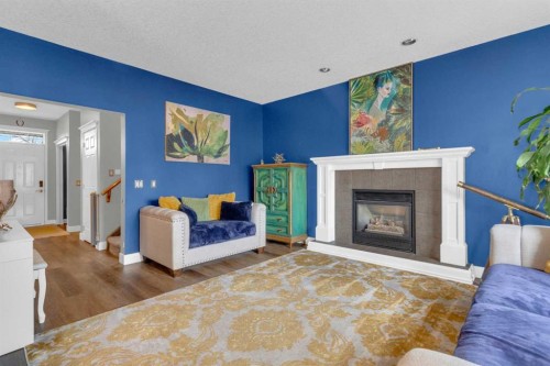 14 Inverness Close Se, Calgary, AB - Indoor Photo Showing Living Room With Fireplace