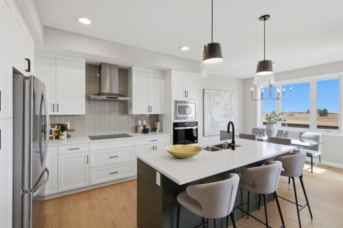 147 Belvedere Crescent Se, Calgary, AB - Indoor Photo Showing Kitchen With Double Sink With Upgraded Kitchen