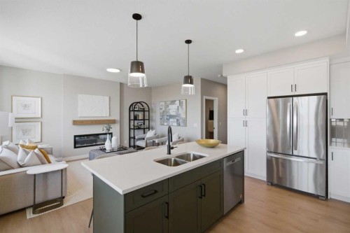 147 Belvedere Crescent Se, Calgary, AB - Indoor Photo Showing Kitchen With Double Sink With Upgraded Kitchen