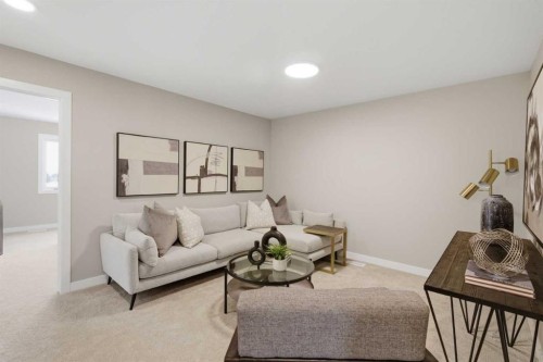 147 Belvedere Crescent Se, Calgary, AB - Indoor Photo Showing Living Room