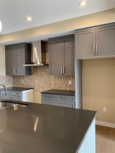 152 Crimson Ridge Place, Calgary, AB - Indoor Photo Showing Kitchen With Double Sink