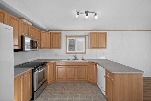 125 Erin Woods Circle Se, Calgary, AB - Indoor Photo Showing Kitchen With Double Sink