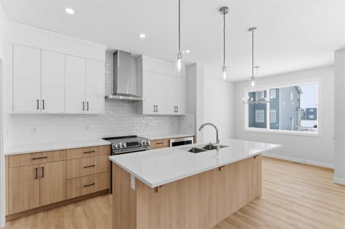 358 Corner Glen Way Ne, Calgary, AB - Indoor Photo Showing Kitchen With Double Sink With Upgraded Kitchen