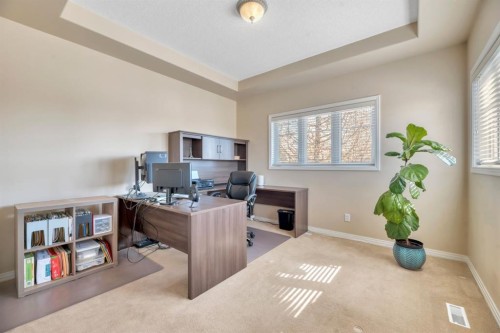 56 Evergreen Crescent Sw, Calgary, AB - Indoor Photo Showing Office