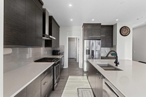 437 Corner Meadows Way Ne, Calgary, AB - Indoor Photo Showing Kitchen With Double Sink With Upgraded Kitchen