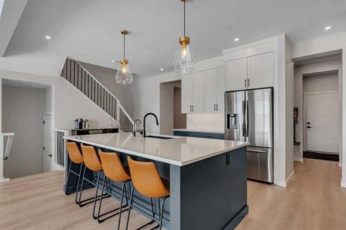 23 Savoy Terrace Se, Calgary, AB - Indoor Photo Showing Kitchen With Stainless Steel Kitchen With Upgraded Kitchen