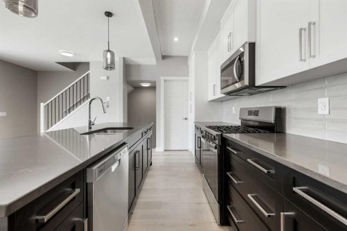 8 Waterford Glen, Chestermere, AB - Indoor Photo Showing Kitchen With Upgraded Kitchen