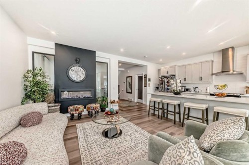 385 Edith Road Nw, Calgary, AB - Indoor Photo Showing Living Room With Fireplace