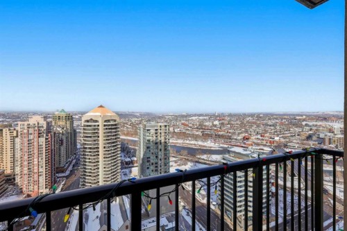 2802-930 6 Avenue Sw, Calgary, AB - Outdoor With Balcony With View