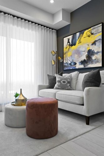 2116-63 Corner Glen Crescent Ne, Calgary, AB - Indoor Photo Showing Living Room