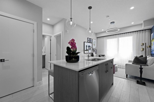 2116-63 Corner Glen Crescent Ne, Calgary, AB - Indoor Photo Showing Kitchen With Double Sink With Upgraded Kitchen