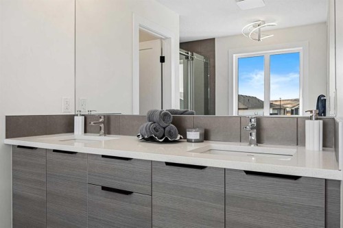 121 Quartz Crescent, Cochrane, AB - Indoor Photo Showing Bathroom