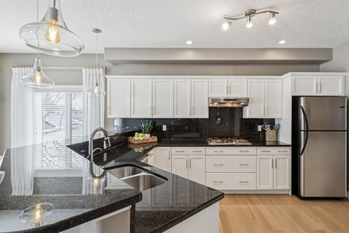 155 Somme Manor Sw, Calgary, AB - Indoor Photo Showing Kitchen With Double Sink With Upgraded Kitchen