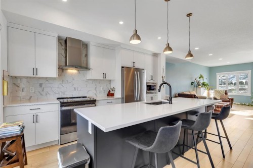 171 Greenbriar Place Nw, Calgary, AB - Indoor Photo Showing Kitchen With Stainless Steel Kitchen With Upgraded Kitchen