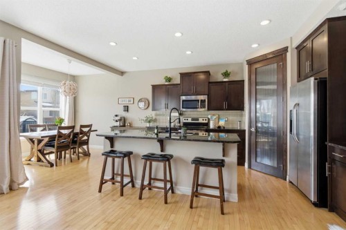 61 Sage Valley Manor Nw, Calgary, AB - Indoor Photo Showing Kitchen With Upgraded Kitchen