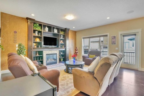 9 Saddlelake Grove Ne, Calgary, AB - Indoor Photo Showing Living Room With Fireplace