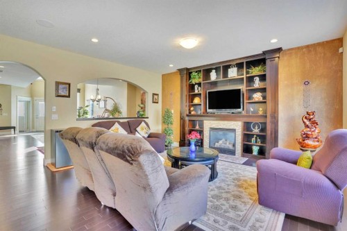 9 Saddlelake Grove Ne, Calgary, AB - Indoor Photo Showing Living Room With Fireplace