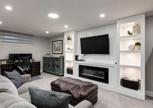 4627 Verona Drive Nw, Calgary, AB - Indoor With Fireplace