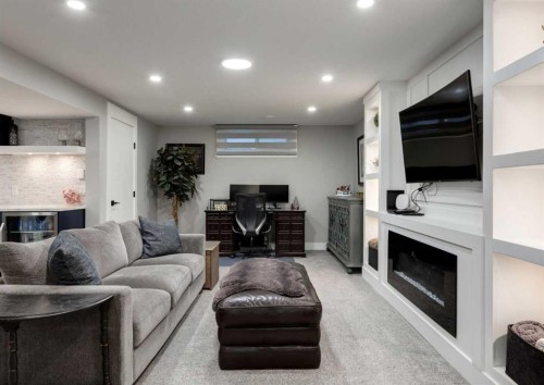 4627 Verona Drive Nw, Calgary, AB - Indoor With Fireplace