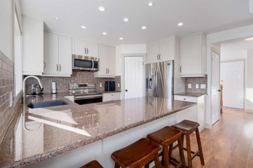 203 Cambridge Bay, Strathmore, AB - Indoor Photo Showing Kitchen With Stainless Steel Kitchen With Upgraded Kitchen