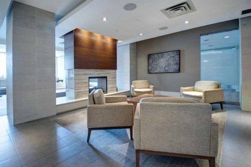 231-222 Riverfront Avenue Sw, Calgary, AB - Indoor With Fireplace