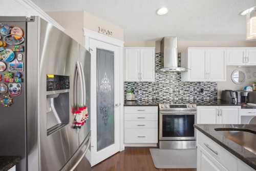 87 Kincora Drive Nw, Calgary, AB - Indoor Photo Showing Kitchen With Upgraded Kitchen