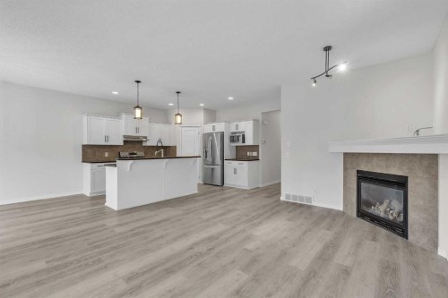 368 New Brighton Place Se, Calgary, AB - Indoor With Fireplace